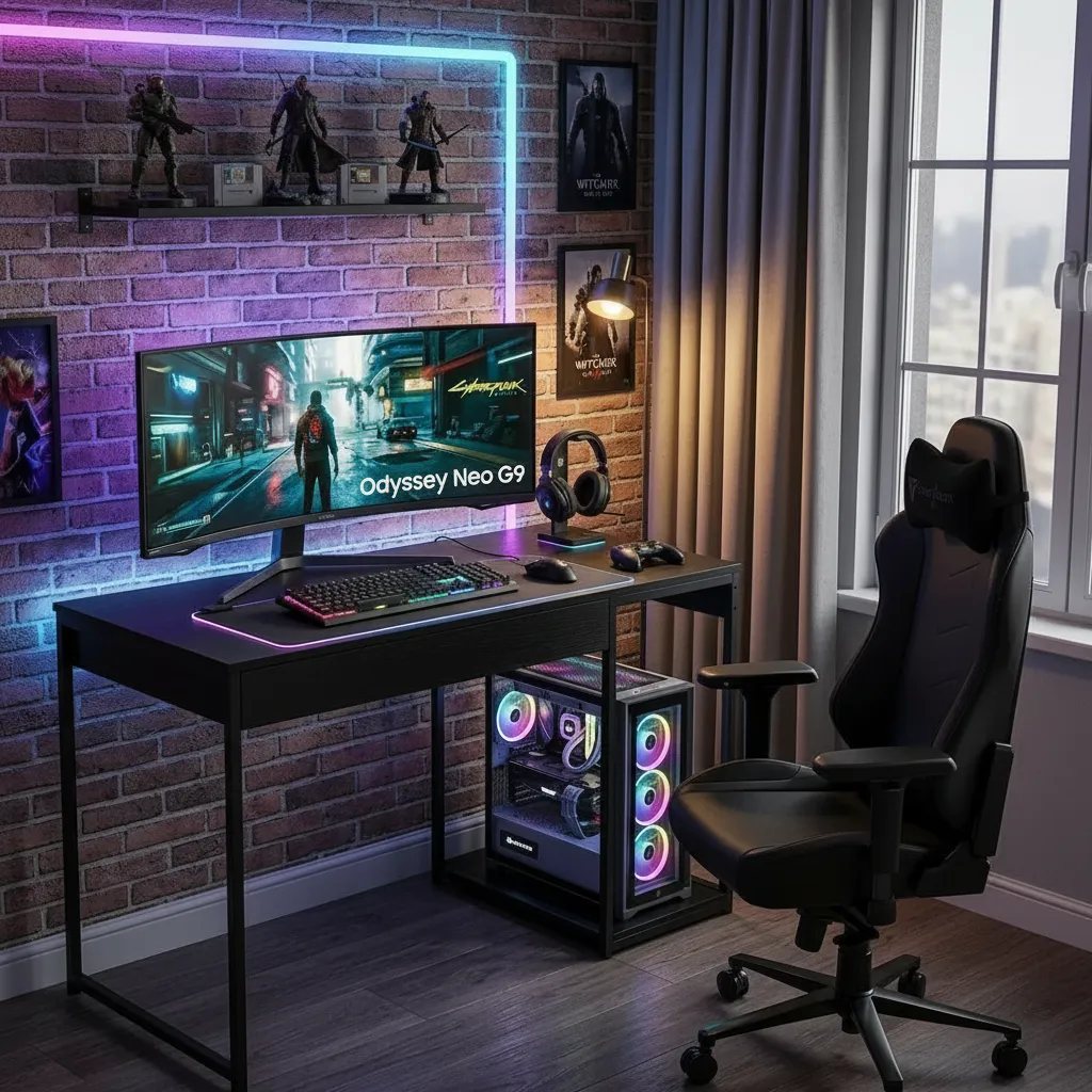 Mesa Gobi Gamer Plus 110 com apoio lateral