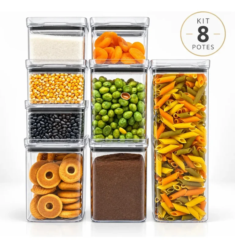 Kit Amobox com oito potes para mantimentos