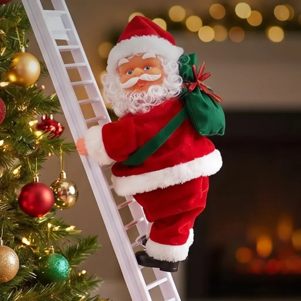 Papai Noel musical na escada Inpari — 65 cm