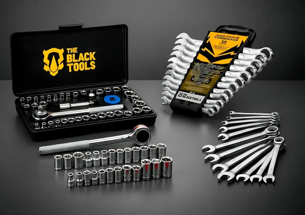 The Black Tools TBT40 com chaves e soquetes