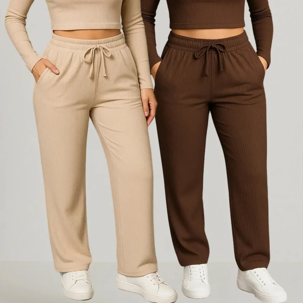 Kit com duas pantalonas caneladas Ddoor