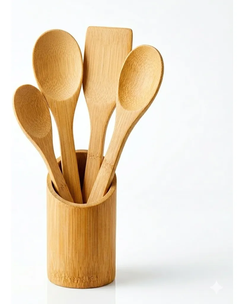 Kit Helmarq de bambu com cinco peças