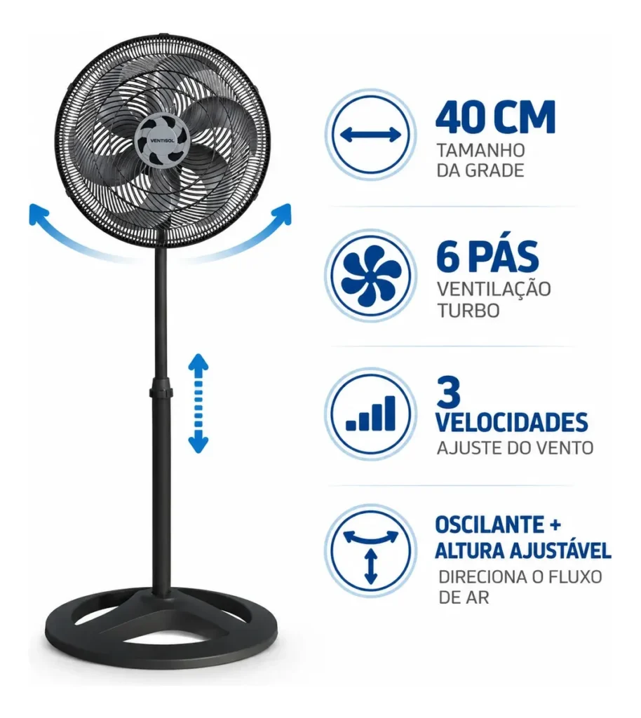 Ventisol Turbo 6 de coluna com 40 cm