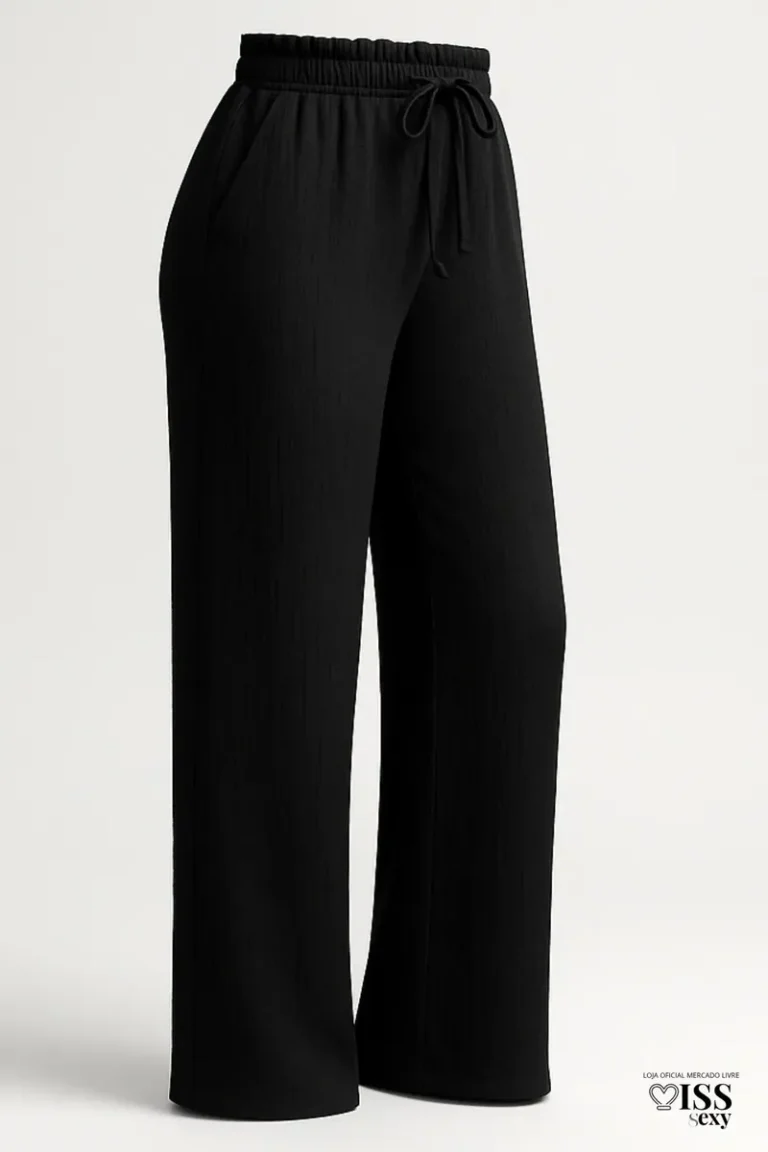 Pantalona social preta — poliéster