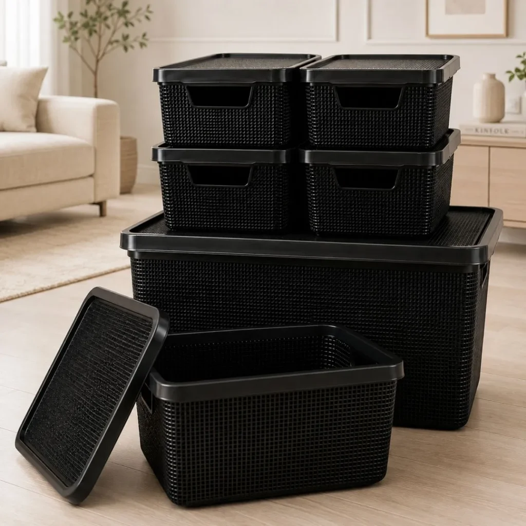 Kit Arquiplast com seis caixas em três tamanhos
