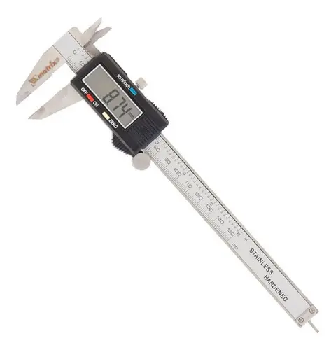 Paquímetro digital MTX de aço inox com estojo — 150 mm