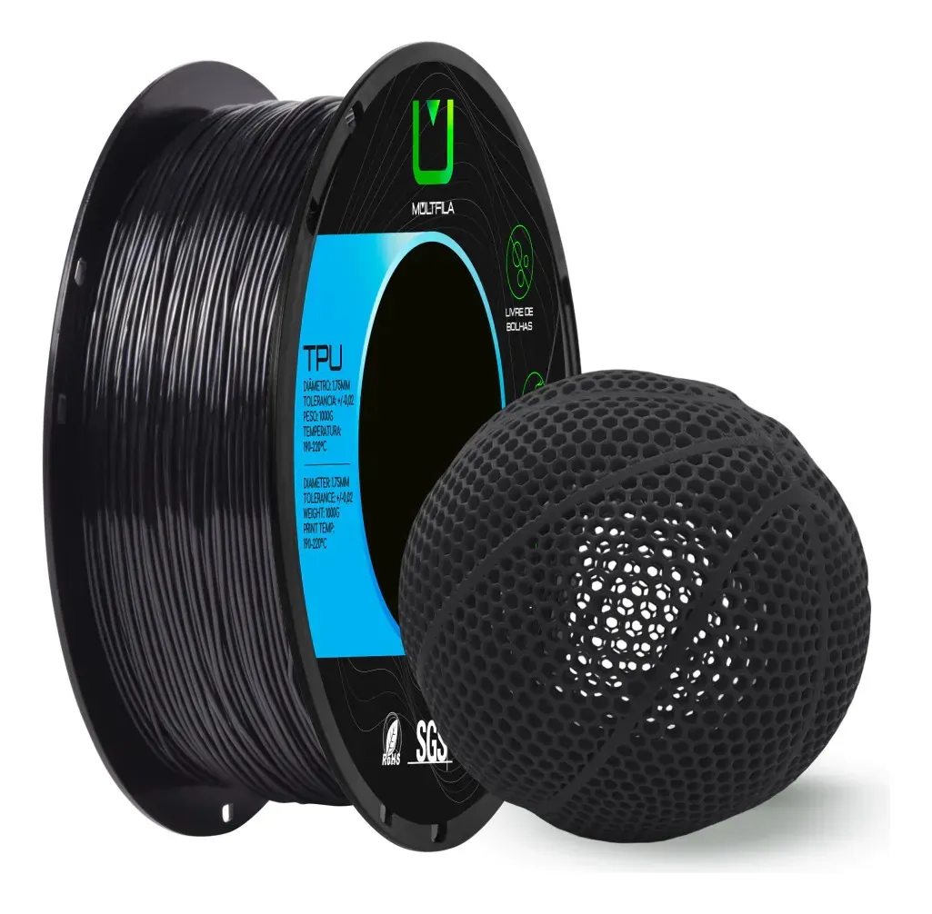 Multfila TPU 95A preto de 1 kg
